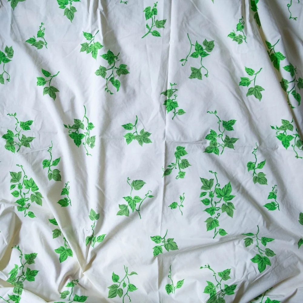 Vintage Percale Leaf Vine Twin Fitted Sheet
